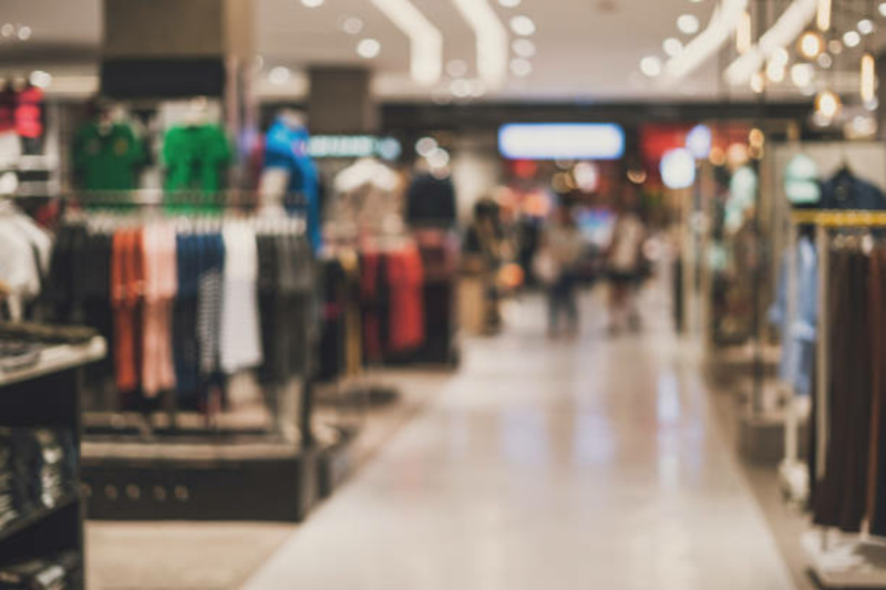 abstract blurred background of Department store in Shopping Mall, Vintage tone